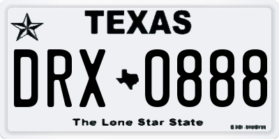 TX license plate DRX0888