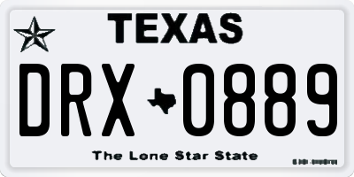 TX license plate DRX0889