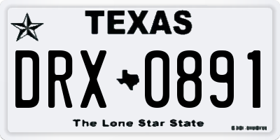 TX license plate DRX0891