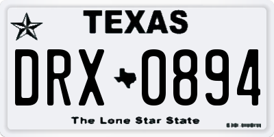 TX license plate DRX0894