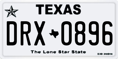 TX license plate DRX0896