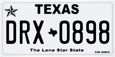TX license plate DRX0898