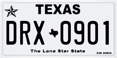TX license plate DRX0901