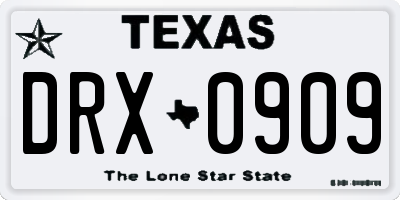TX license plate DRX0909