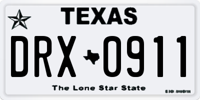 TX license plate DRX0911