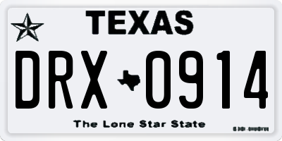 TX license plate DRX0914