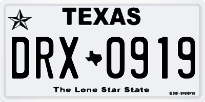 TX license plate DRX0919