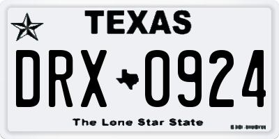 TX license plate DRX0924