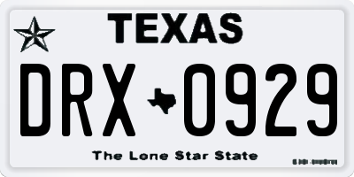 TX license plate DRX0929