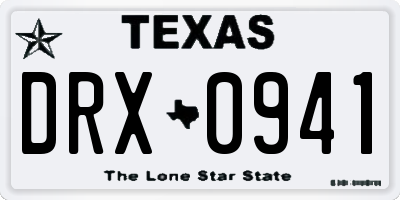 TX license plate DRX0941