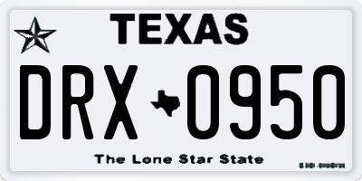 TX license plate DRX0950