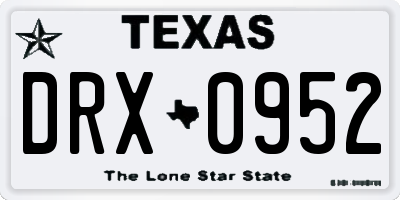 TX license plate DRX0952