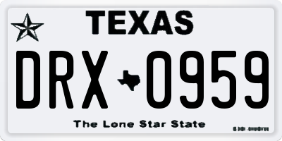 TX license plate DRX0959