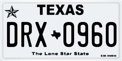 TX license plate DRX0960