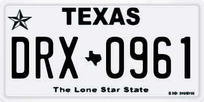TX license plate DRX0961