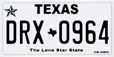 TX license plate DRX0964