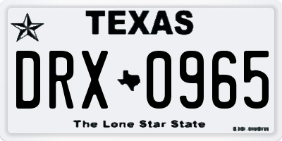 TX license plate DRX0965