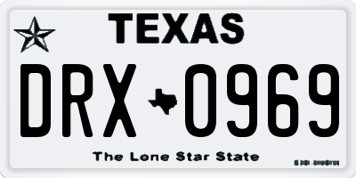 TX license plate DRX0969