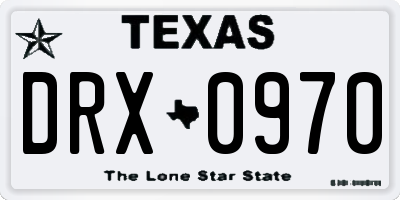 TX license plate DRX0970