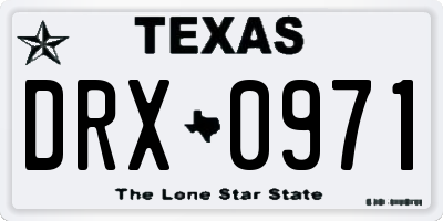 TX license plate DRX0971
