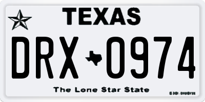 TX license plate DRX0974