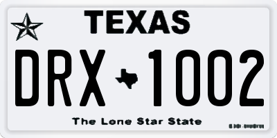 TX license plate DRX1002