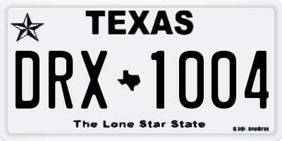 TX license plate DRX1004