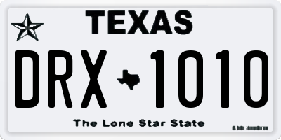 TX license plate DRX1010