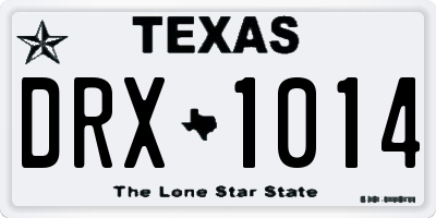 TX license plate DRX1014