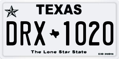 TX license plate DRX1020