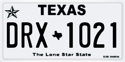 TX license plate DRX1021