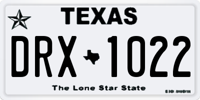 TX license plate DRX1022