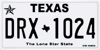 TX license plate DRX1024