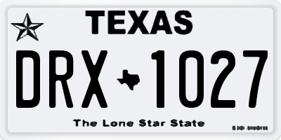 TX license plate DRX1027