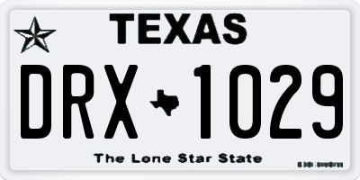 TX license plate DRX1029