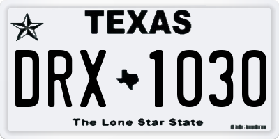 TX license plate DRX1030