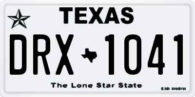 TX license plate DRX1041