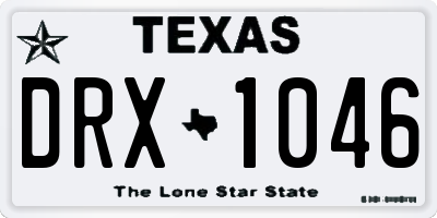 TX license plate DRX1046