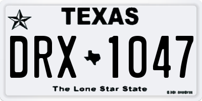 TX license plate DRX1047