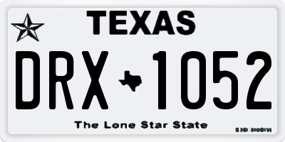 TX license plate DRX1052