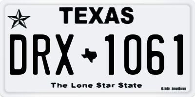 TX license plate DRX1061