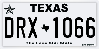 TX license plate DRX1066