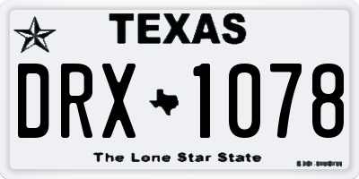TX license plate DRX1078
