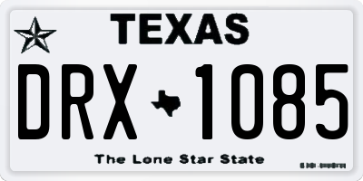 TX license plate DRX1085