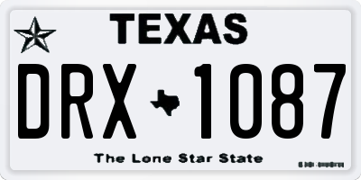 TX license plate DRX1087
