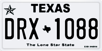 TX license plate DRX1088