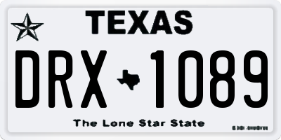 TX license plate DRX1089