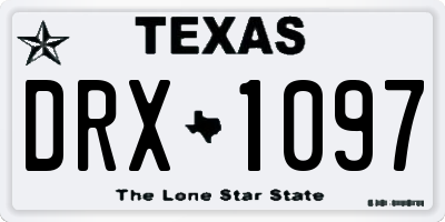 TX license plate DRX1097