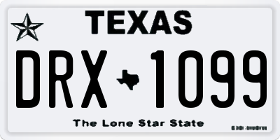 TX license plate DRX1099