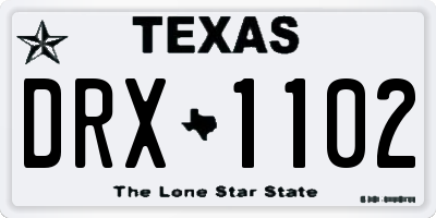 TX license plate DRX1102